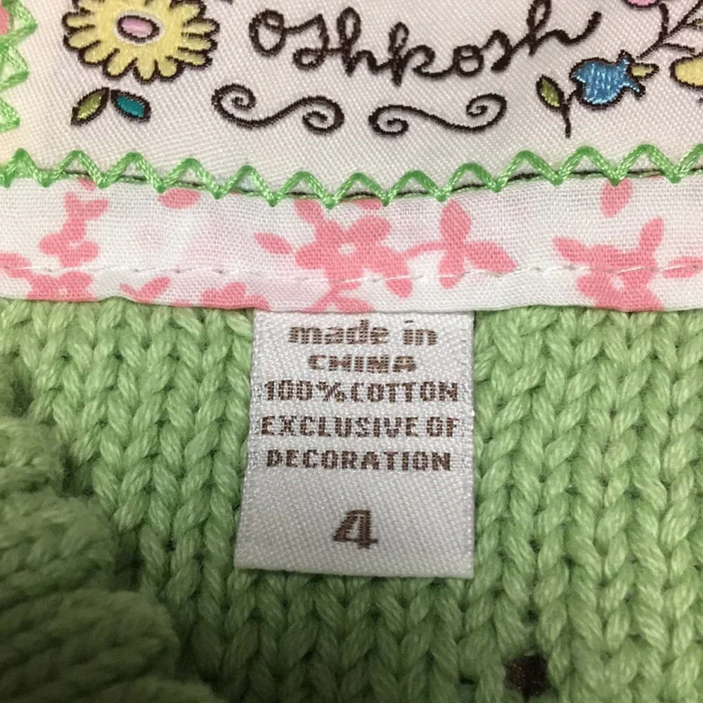 Osh Kosh sweater 4 size girls NWT never worn green St. Patrick’s  holiday fun